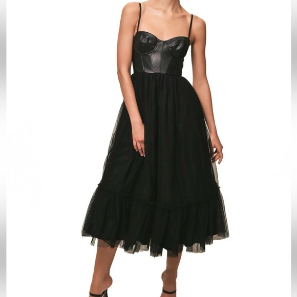Hutch Dresses & Skirts - Essex Faux Leather & Tulle Dres